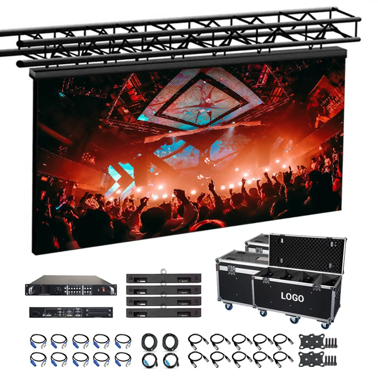 Pantalla LED de alquiler para eventos, producto estrella, pantalla LED capacitiva P3.91 para interiores y exteriores, panel de pantalla LED para fondo de escenario.