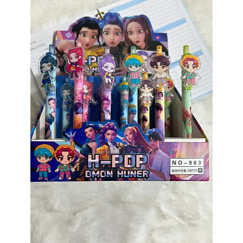 

New Hot KPOP Demon Hunting Girl gel Pen Black 0.5mm Acrylic Pen High Beauty Student Stationery Gift