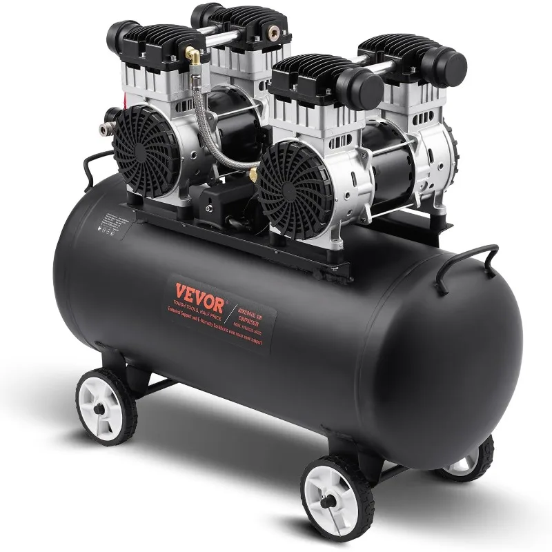 

VEVOR Air Compressor, 20 Gallon Steel Tank, 4HP 14.6 CFM@90 PSI Oil Free Air Compressor & Max. 125PSI Pressure, 78dB Ultra