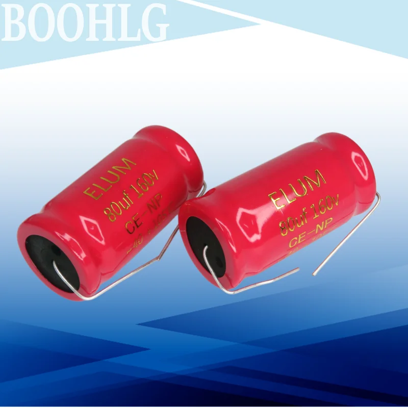 2PCS 160V 80UF Audio Frequency Division Non-Polarized NP Axial Horizontal Electrolytic Capacitor 80UF 160V 22X43