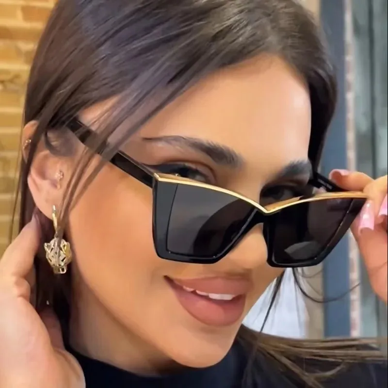 Cat-Eye-Sonnenbrille mit großem Rahmen, neuer Stil 2025, personalisierte Sonnenbrille, trendig und beliebt auf Instagram, modische Sonnenbrille