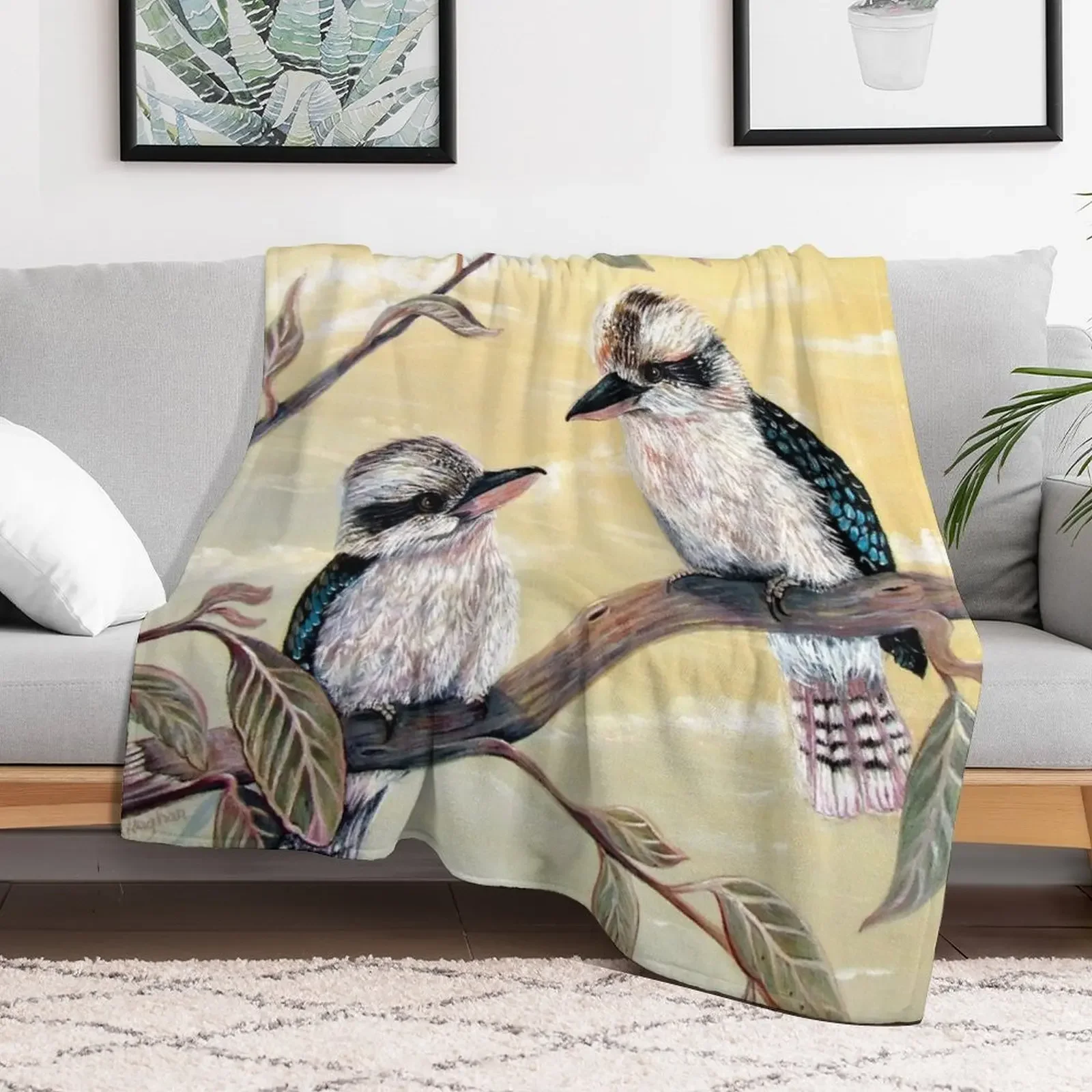 Kookaburra Magic Throw Blanket Plaid on the sofa Large christmas gifts Hair Blankets