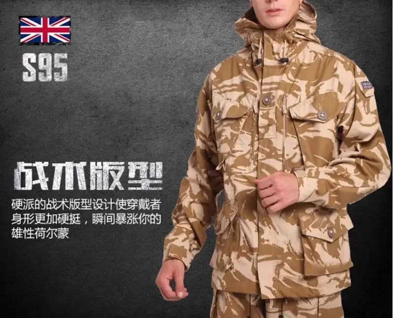 British Desert Camouflage Winter Coat Men  Jacket M65 Outdoor Uniform