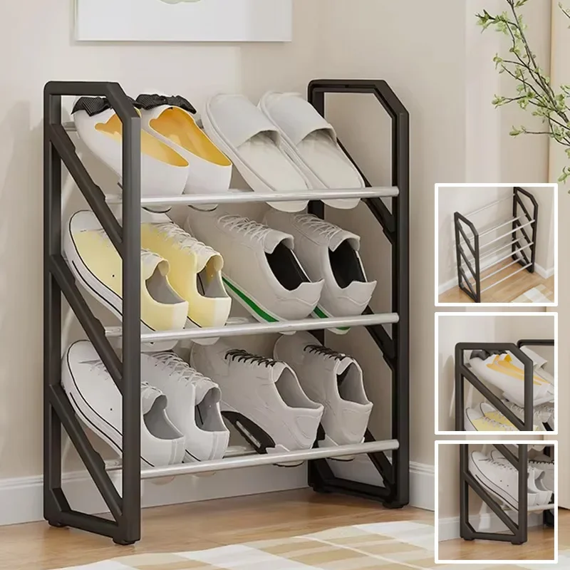 

1PC Simple Shoerack Hallway Shoe Rack Easy To Assemble Shoe Rack Trapezoidal Living Room Space Saving Shoes Shelf Room Balcony