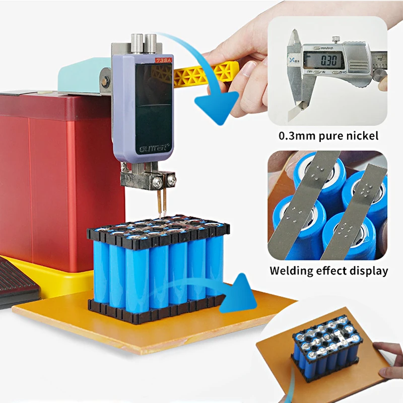 GLITTER-Soudeuse par points 801D, stockage d'énergie 12KW, machine à souder par impulsion pour batteries 18650, acier inoxydable, fer, dégrad