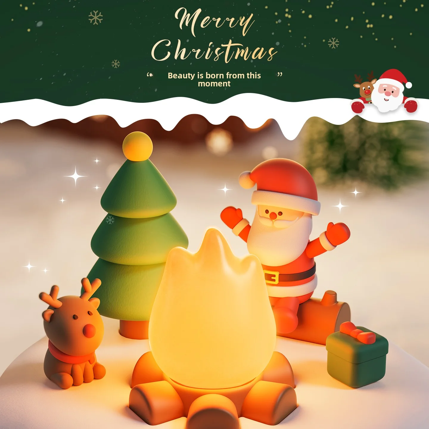 블루투스 스피커 및 뮤직 박스가 있는 불꽃 램프, 크리스마스 장식 및 가정 선물용 매직 파이어 무드 라이트