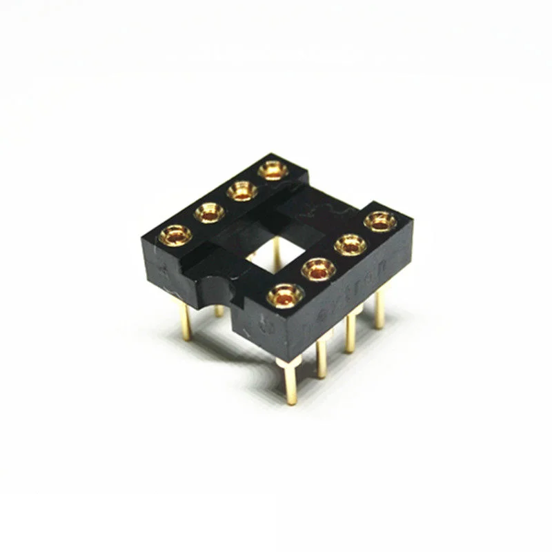 10-60pcs 8P Full Gold Plated Round Hole IC 8-Pin Base DIP-8 Round Pin Operational Amplifier Socket