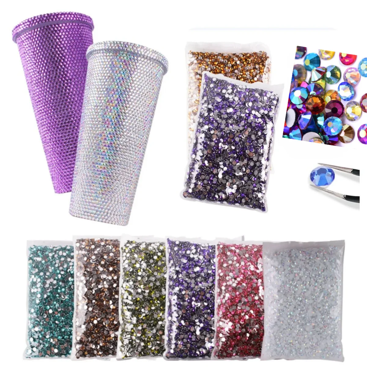 Wholesale 2-6mm Flatback Silver bottom Resin Cтразы Non hotfix Rhinestones in Big Package Glitter Crystals and Strass For 네일파츠