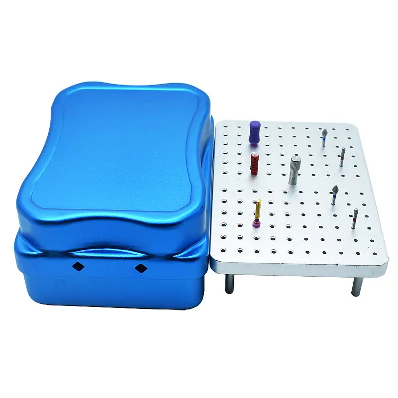 Dental 120 Holes Disinfection Endo Files Holder Box Autoclave Sterilizer Case Burs For Oral Care Tools Random Color