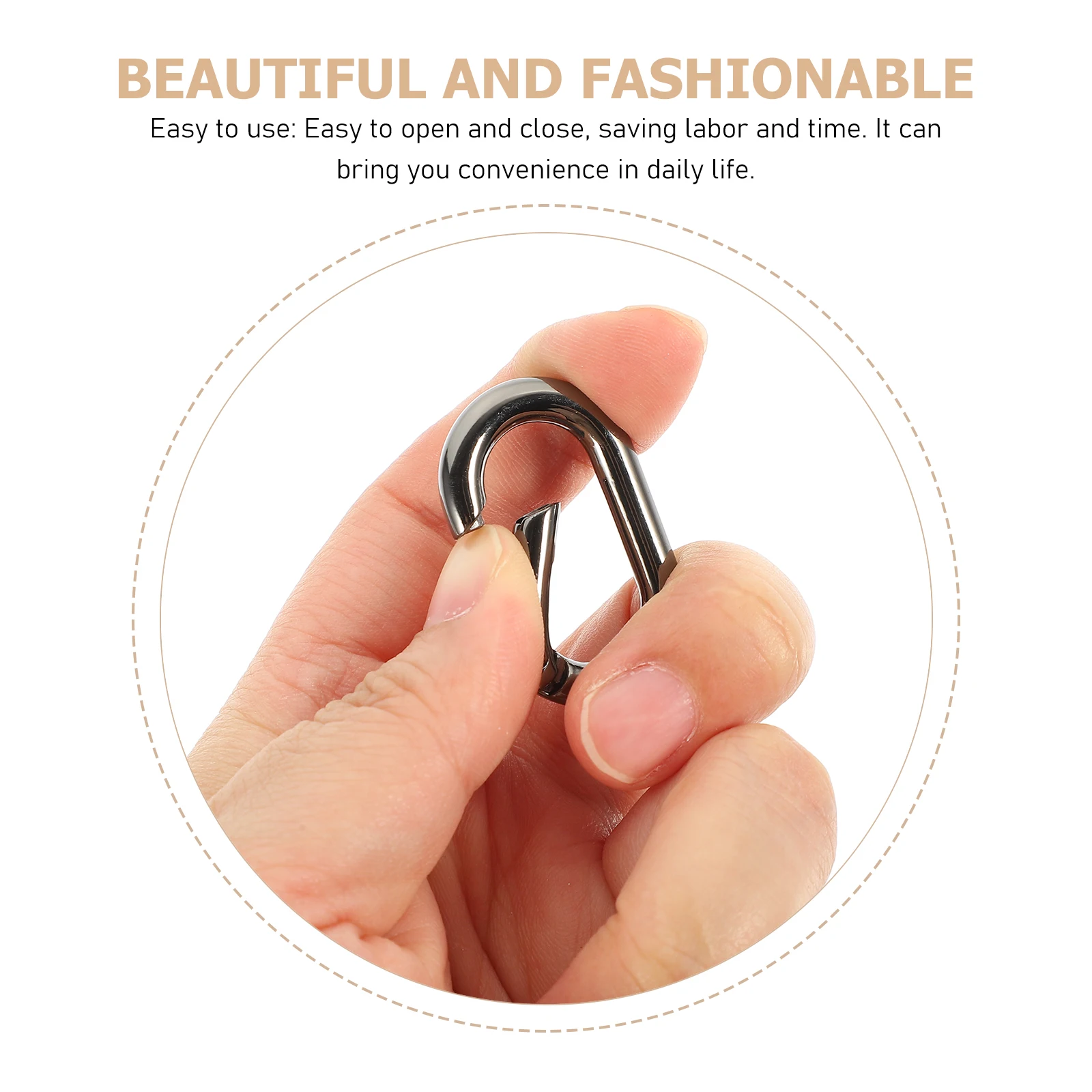 

10 Pcs Key Ring Spring Coil Buckle Carabiner Clasps Metal Clip Heavy Duty Chain