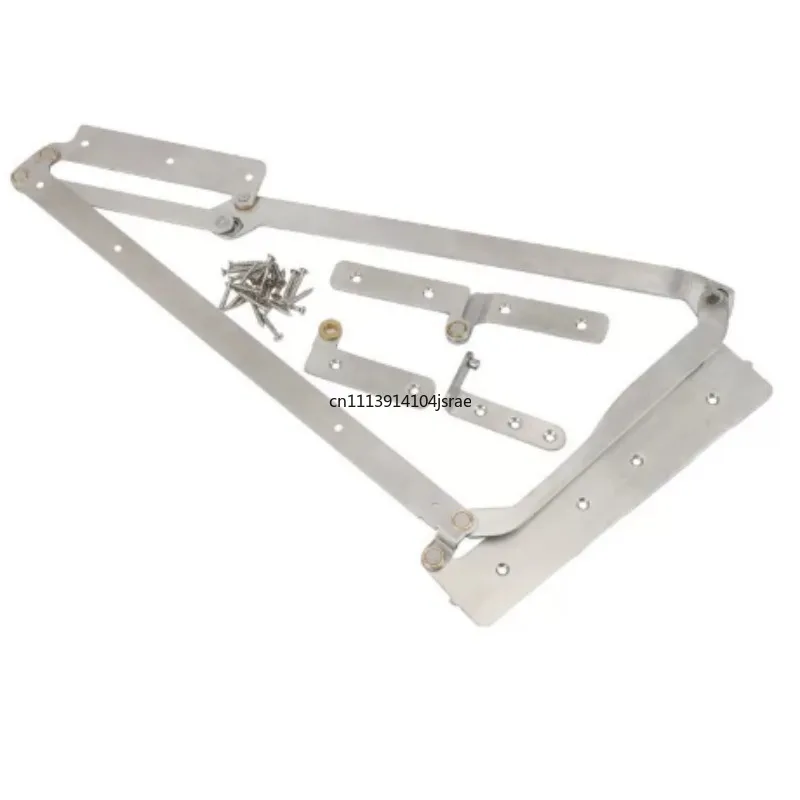 90° Flat Opening Trackless Folding Door Hardware, 304 Stainless Steel Fitting for Wooden Door, Interior Fitting for Bedroom