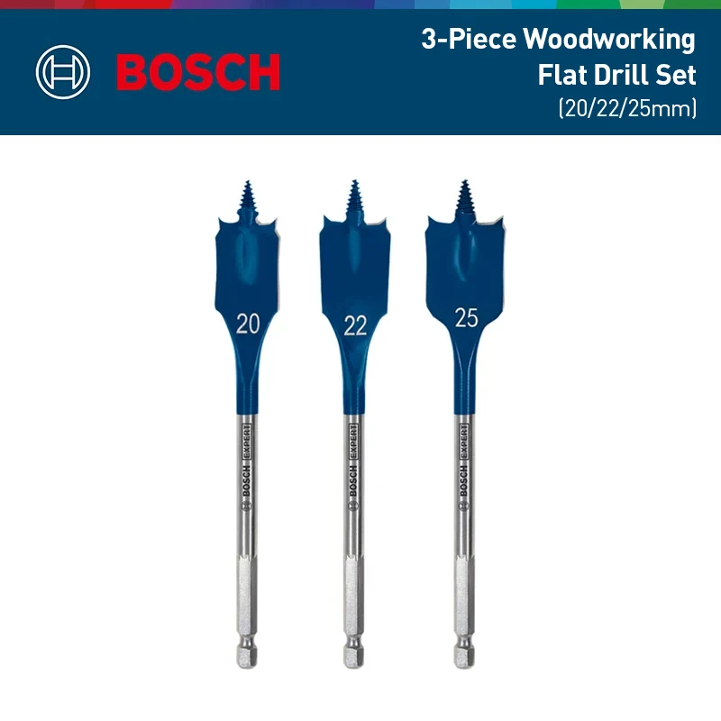 Bosch Wood Self-Tapping Flat Drill Bit with Wave Chisel, 1/4