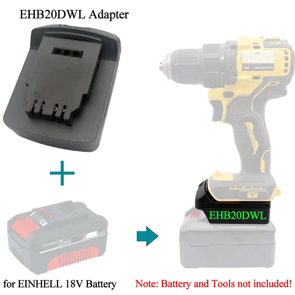 EHB20DWL адаптер для электроинструмента, преобразователь Einhell для Ozito, литий-ионный аккумулятор 18 В 4511396 для электроинструмента Dewalt 20 В DCF961