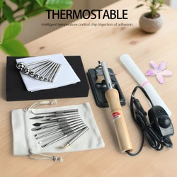 Adjustable Temperature Flower Ironing Tool Set Thermostable Craft Heating Tool for DIY Shrink Plastic, Resin Art & Handmade