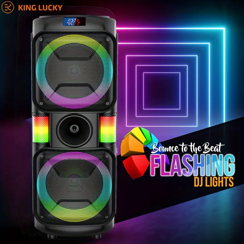 8202 Wireless Bluetooth Super big Speaker With Maximum Peak Power Of 120DB sound Outdoor Portable Party Soundbox with Mic - Image 3