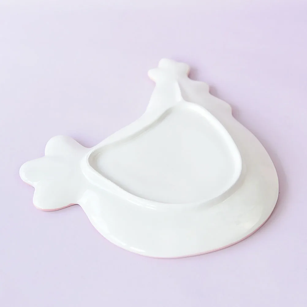 

1Pcs Pink Hen Shaped Ceramic Candy Cake Cookie Plate Fruit Tray Dessert Holder for Weddings Family Parties