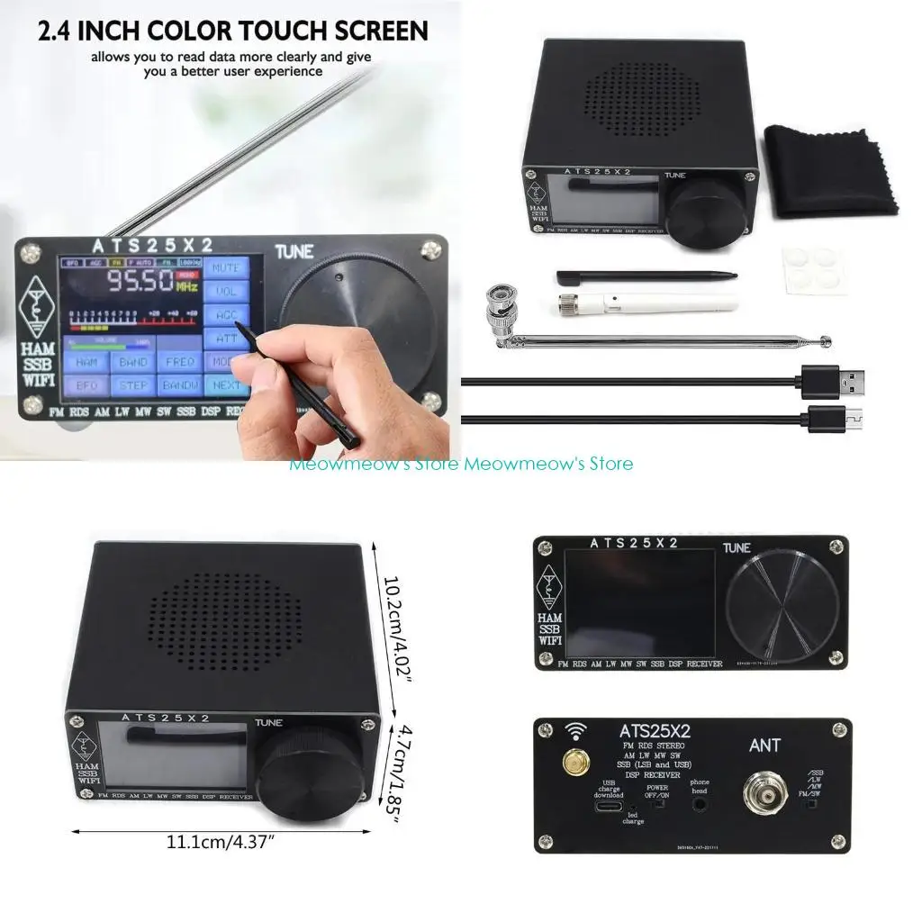 

W91A ATS25X2 Si4732 Полнополосный радиоприемник, экран сканера, портативный радиоприемник
