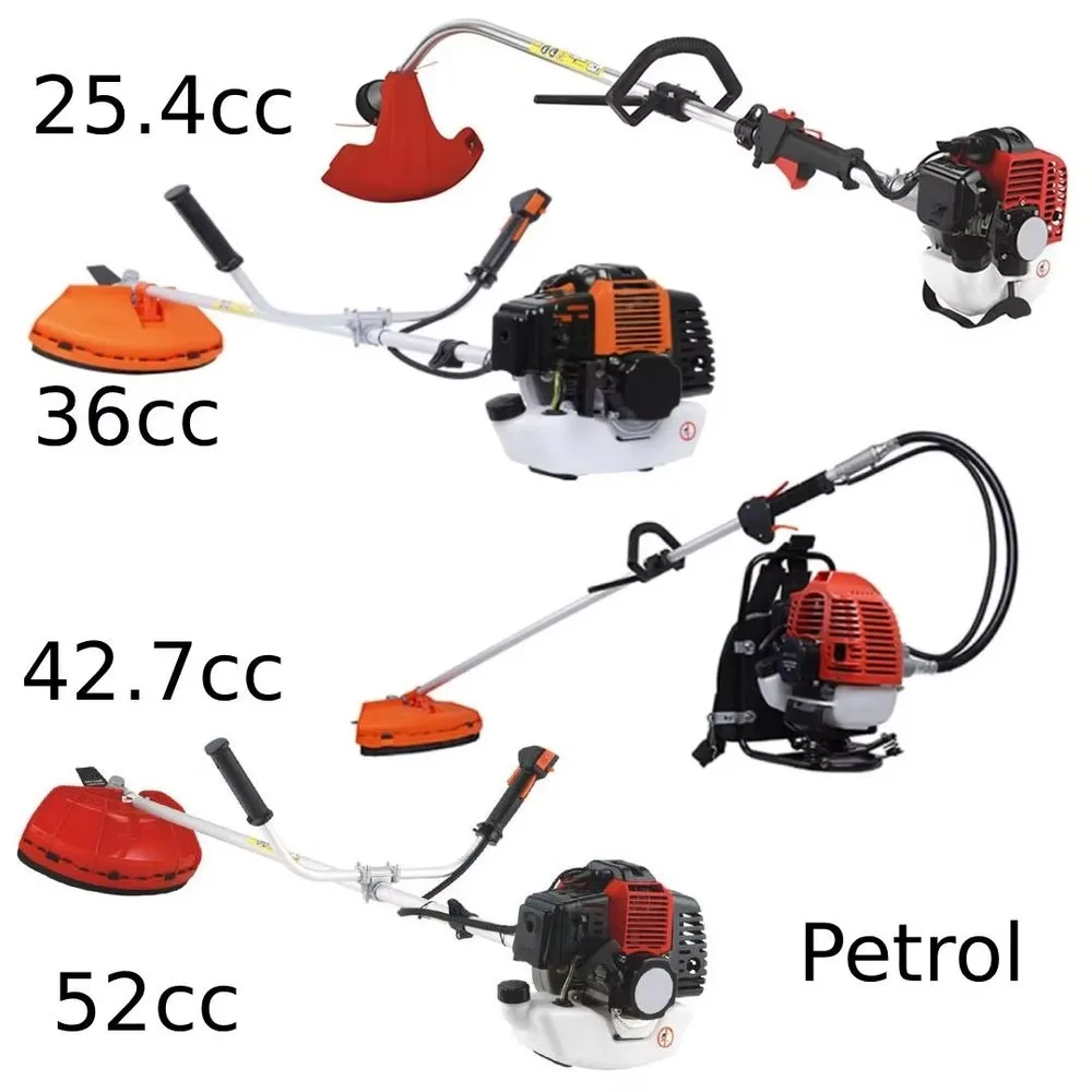 Vertak 42.7cc 2-Stroke Gas Brush Cutter 2-in-1 Petrol Grass Trimmer, Air-Cooled Edger Attachment for Garden Lawn Mowing