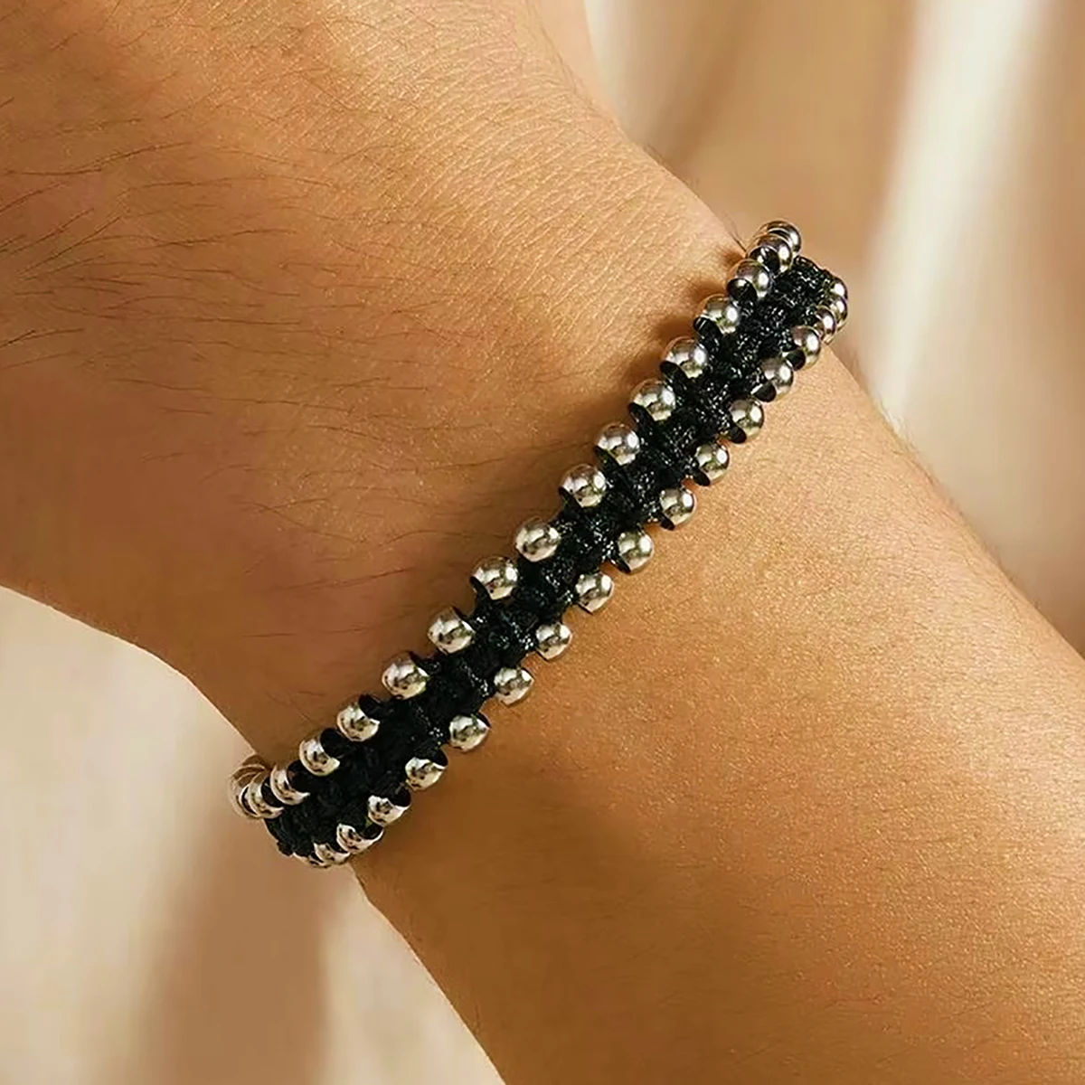 

ZIRUISP Stainless Steel Beads Bracelets For Men Braided Personalised Metal Women Fashion Classic Jewelry Couple Gift
