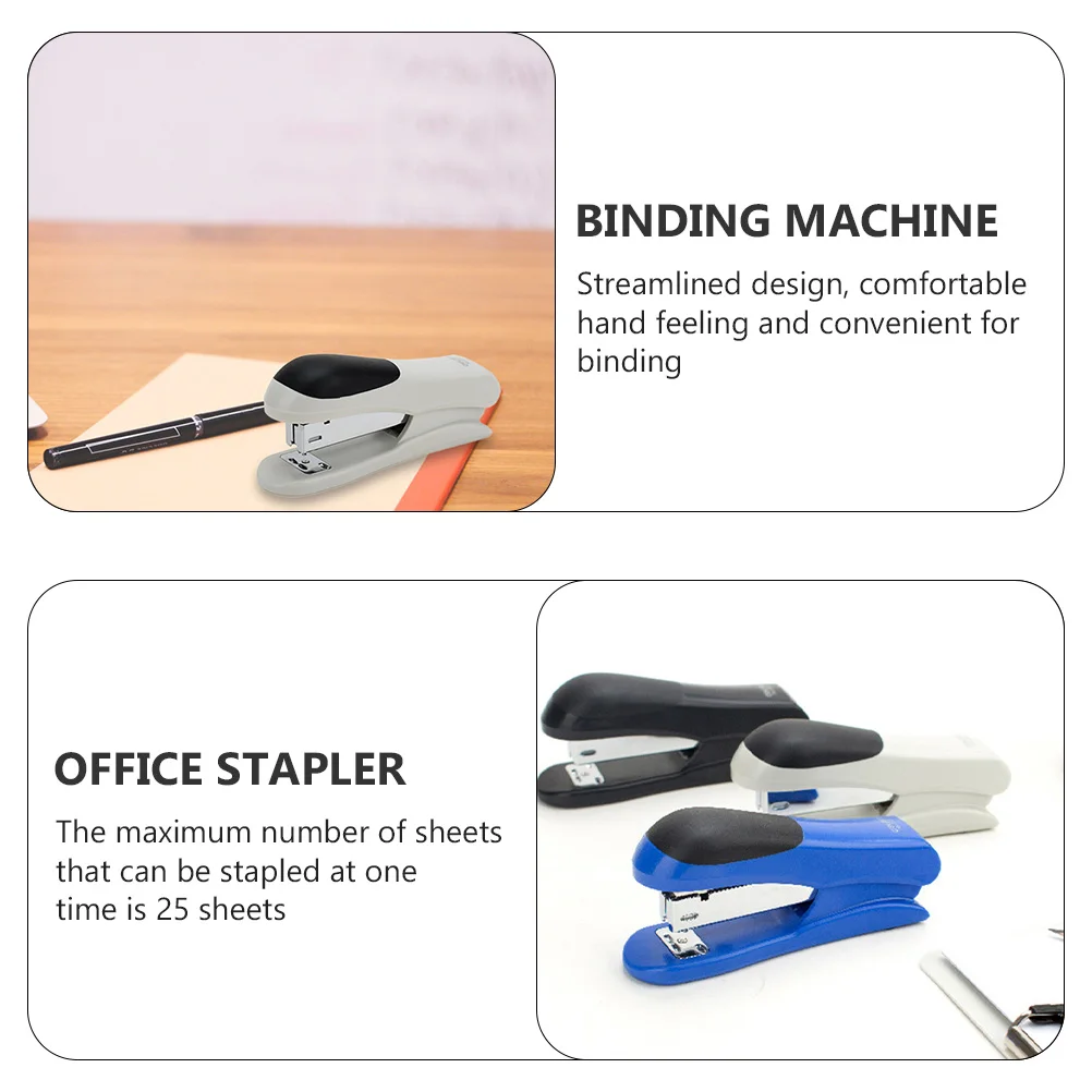 

1pc Office Stapler Desktop Stapler 25 Sheets Book Binding Tool File Binding Machine 180 Degree Stretch Plastic Stapling Tool For