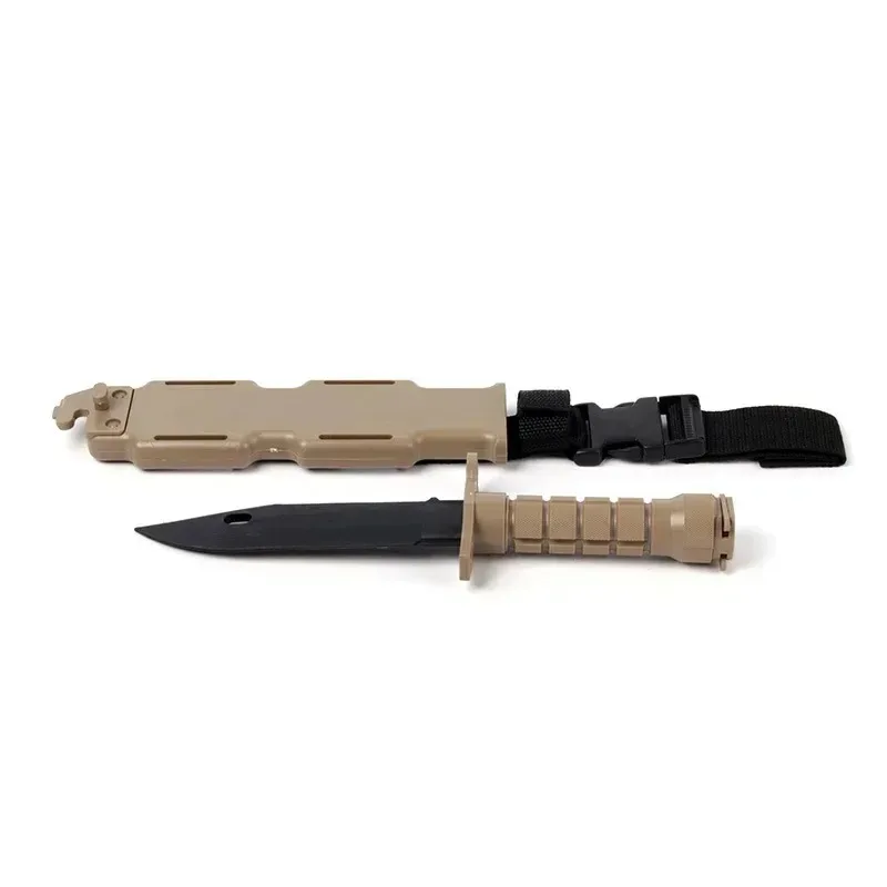 Hobby Collectible M9 Style Rubber Model Knife Safe Soft Blade Decor Prop with Matching Sheath