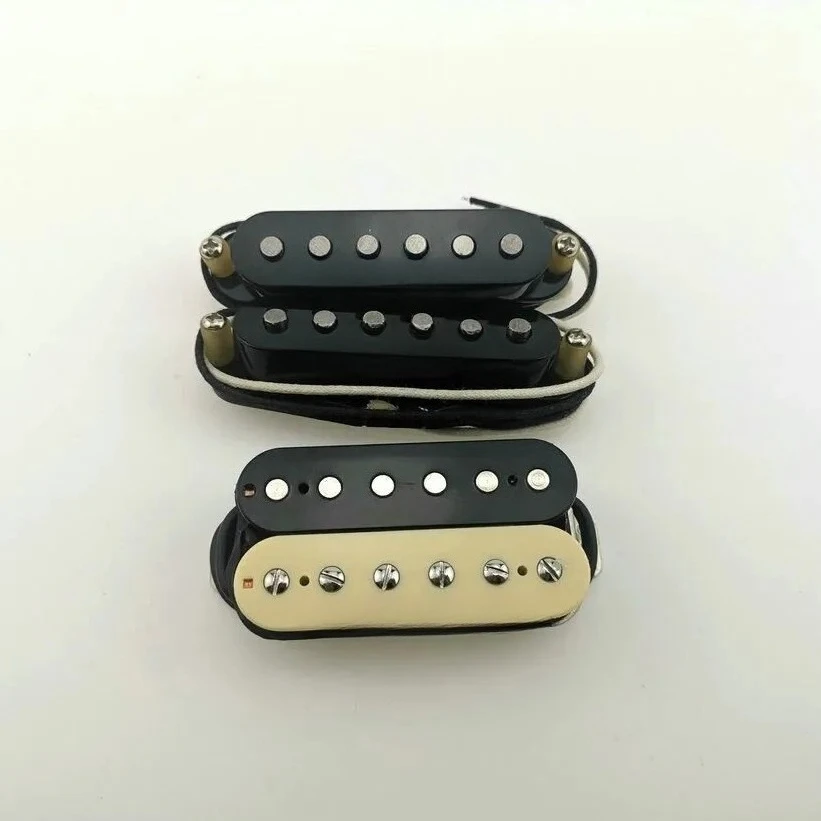Alnico V HSS Guitar Pickups Single Coil + Humbucker Pickup Set Black Cream Covers For ST-style Electric Guitar
