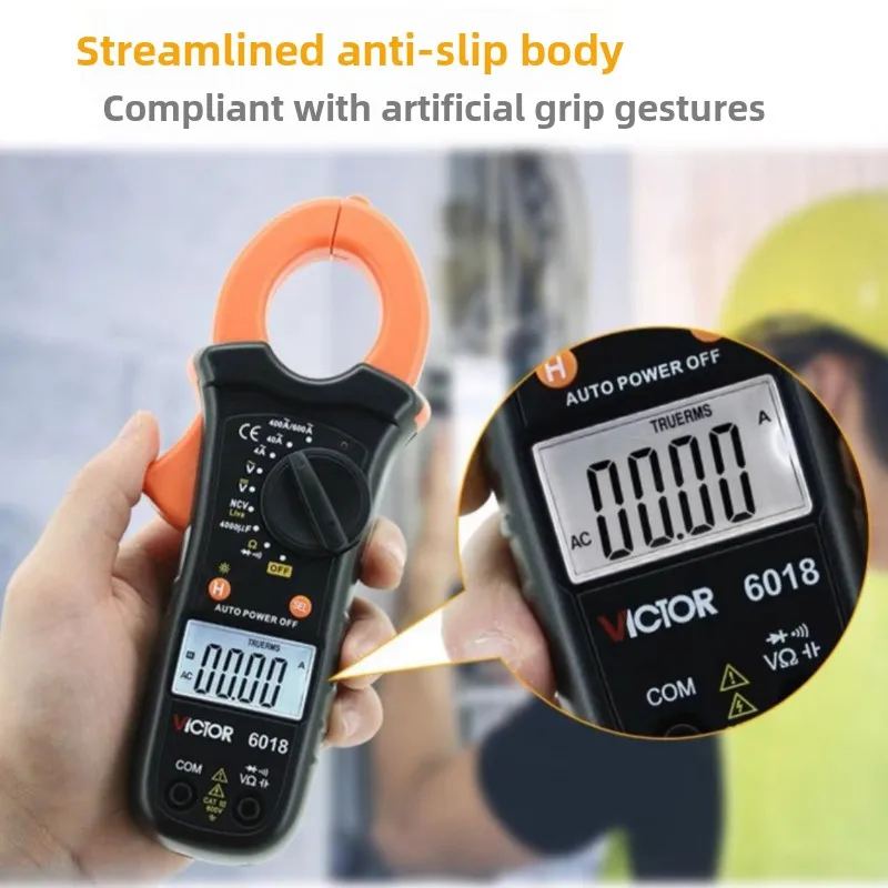 

Victor 6017 Mini Digital Clamp Meter Pliers Ammeter Pocket Electrical Meter AC 2000Ω 600v Diode Current Voltage Live Wire Tools