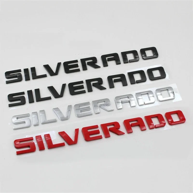 

41CM ABS for Chevrolet Silverado 1500 2500HD 3500 Car Tail Letter Stickers Emblem Car Rear Trunk Logo Badge Exterior Decoration