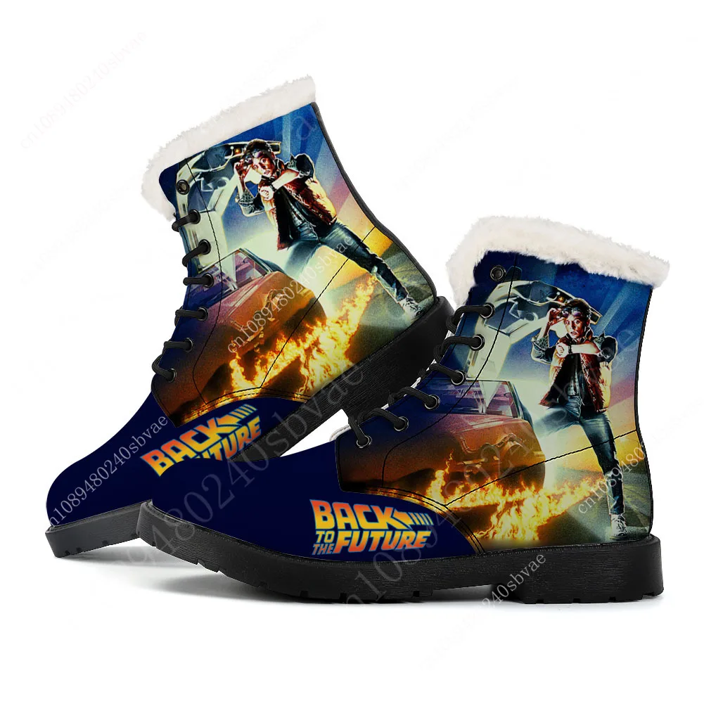 

Back To The Future Delorean Plush Boots Mens Womens Teenager Shoes Casual Boot Outdoor Light High Quality Couple Customize Shoe