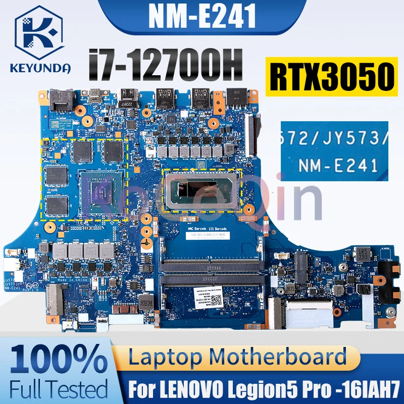 For LENOVO Legion5 Pro -16IAH7 Notebook Mainboard NM-E241 GN20-P1-A1 RTX3050 i7-12700H 5B21E38784 Laptop Motherboard Tested