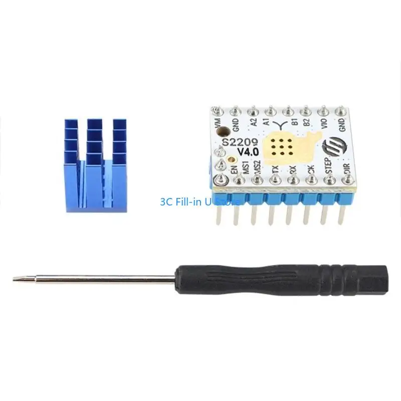 

G8TA TMC2209 Шаповый двигатель привод мотивирования молчание 256 Драйвер микростепа для -принтера +Heatsink