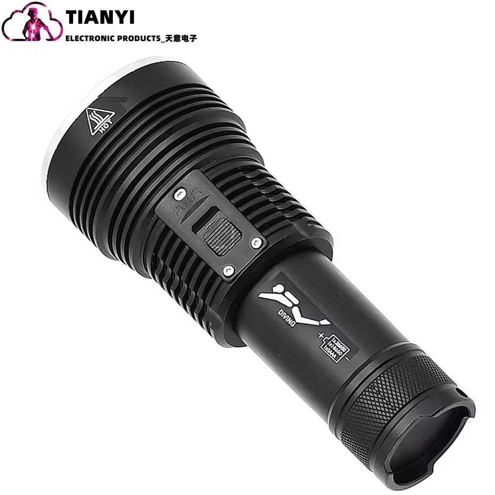 2000LM diving flashlight, waterproof flashlight, stepless dimming LED BT90, underwater lighting, suitable for deep sea caves