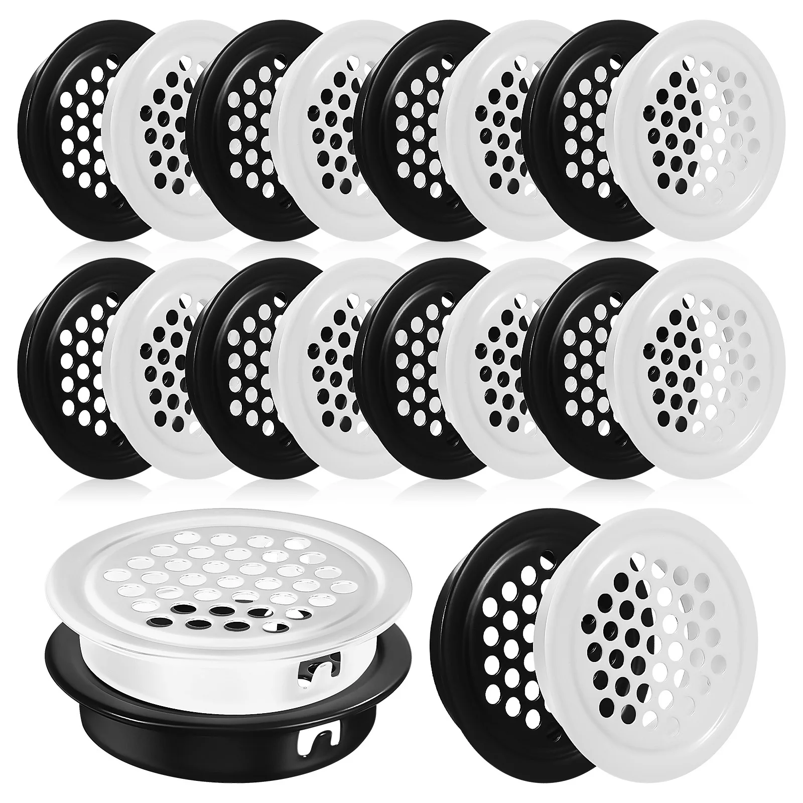 24 Uds. Cubiertas de malla de ventilación redonda de acero inoxidable para gabinete, muebles, rejillas de ventilación para techo, orificio de aire de Metal, malla de aire para armario