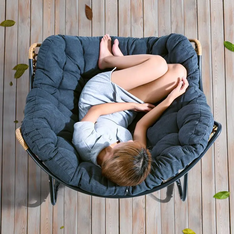 Close-up of rattan weave on rocking chair