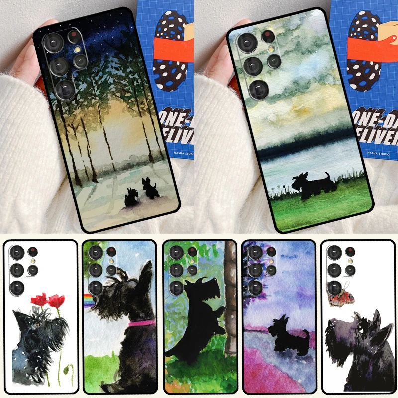 Funda de teléfono Westie Scottie Scottish Terrier para Samsung Galaxy S25 Ultra S24 S23 Ultra S9 S10 S20 S21 S22 Plus S24 FE