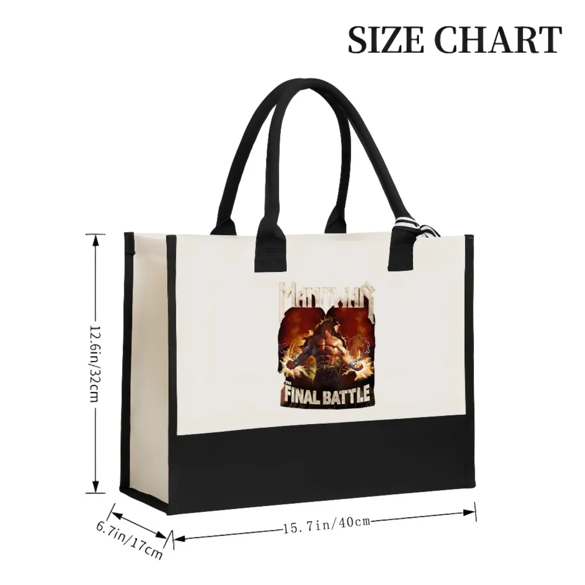 MANOWAR 2026 جديد وصول موضة عملية واسعة حقيبة حمل قابلة لإعادة الاستخدام نمط طباعة 2 لهجة الثقيلة حقيبة كتف كبيرة للجميع