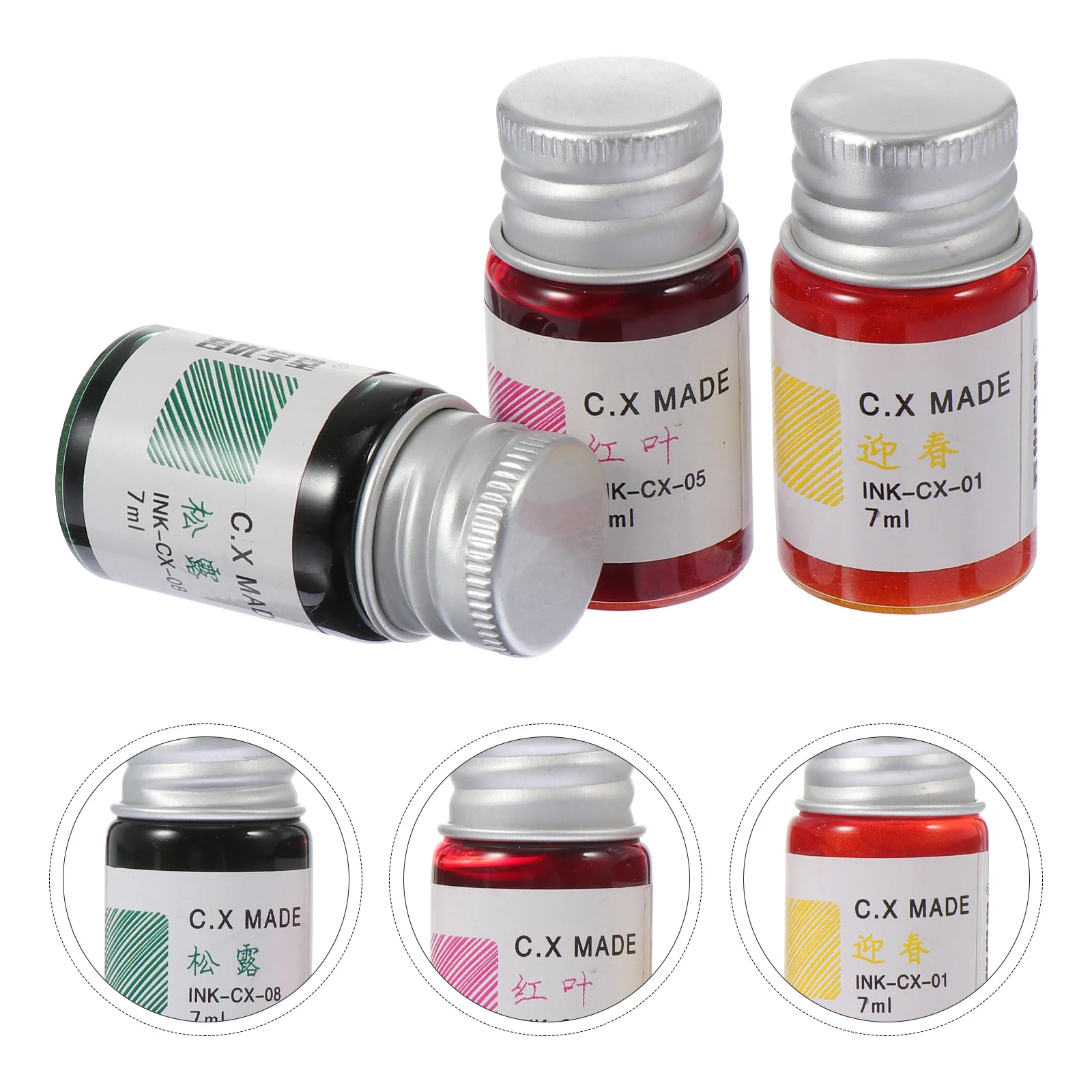 

6pcs Color Ink Set For Glass Dip Pen Crystal Signature Drawing Art Supplies Leak-Proof Cap Smooth Flow Vibrant Colors