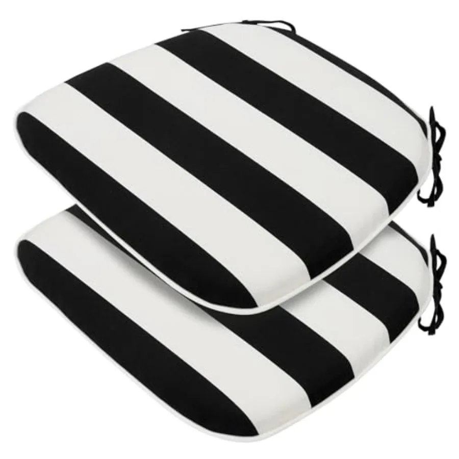 

Комплект из 2 подушек для уличных стульев, U-образные подушки для сидений 17x16x2 дюйма, водонепроницаемые, устойчивые к выцветанию