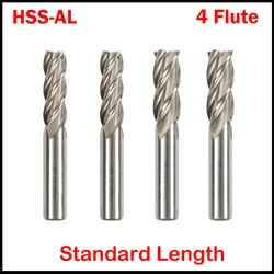 9mm 10mm 11mm 12mm 13mm 14mm Cutting Edge Diameter HSSAL 4 Flute Straight Shank Fully Ground Center Flat End Mill Milling Cutter