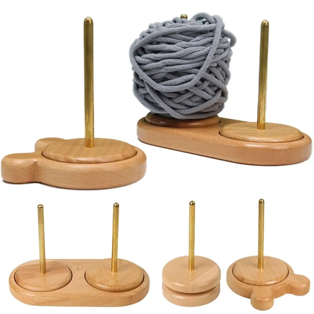 Wooden Yarn Holder Spinning Knitting Tools Beginner Crochet Accessories Stand Sewing Thread Spool Wool Ball Winder Stand Tool