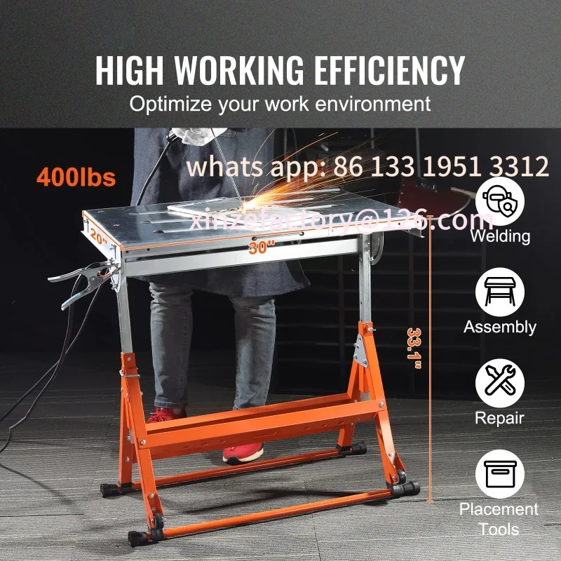 

CustomizableTable Top Auxiliary Welding Tool Flexible Height Portable Workb SucceBuy 18/20/24 Inch Foldable Welding Table Steel