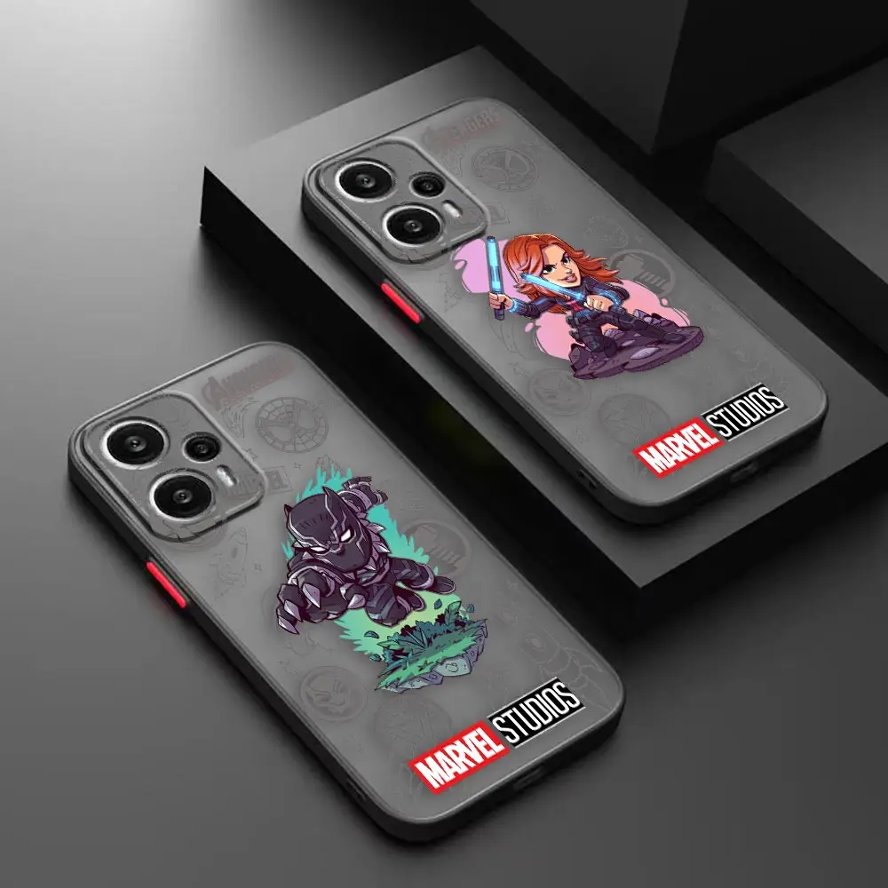 Matte Phone Case for Redmi NOTE 12 11 10 11S 10S 9 9S 9T 8 7 6 5 4 PRO PLUS 4G 5G Case Funda Marvel Thanos ThorCaptain America