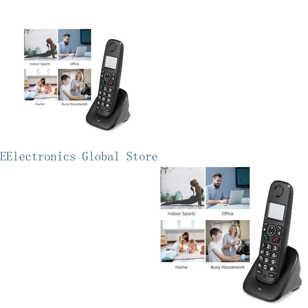 462B Cordless Landline Fixed Telephone Home Desk Phone with Caller Identification Sound Noise Reduction Telephones D1001