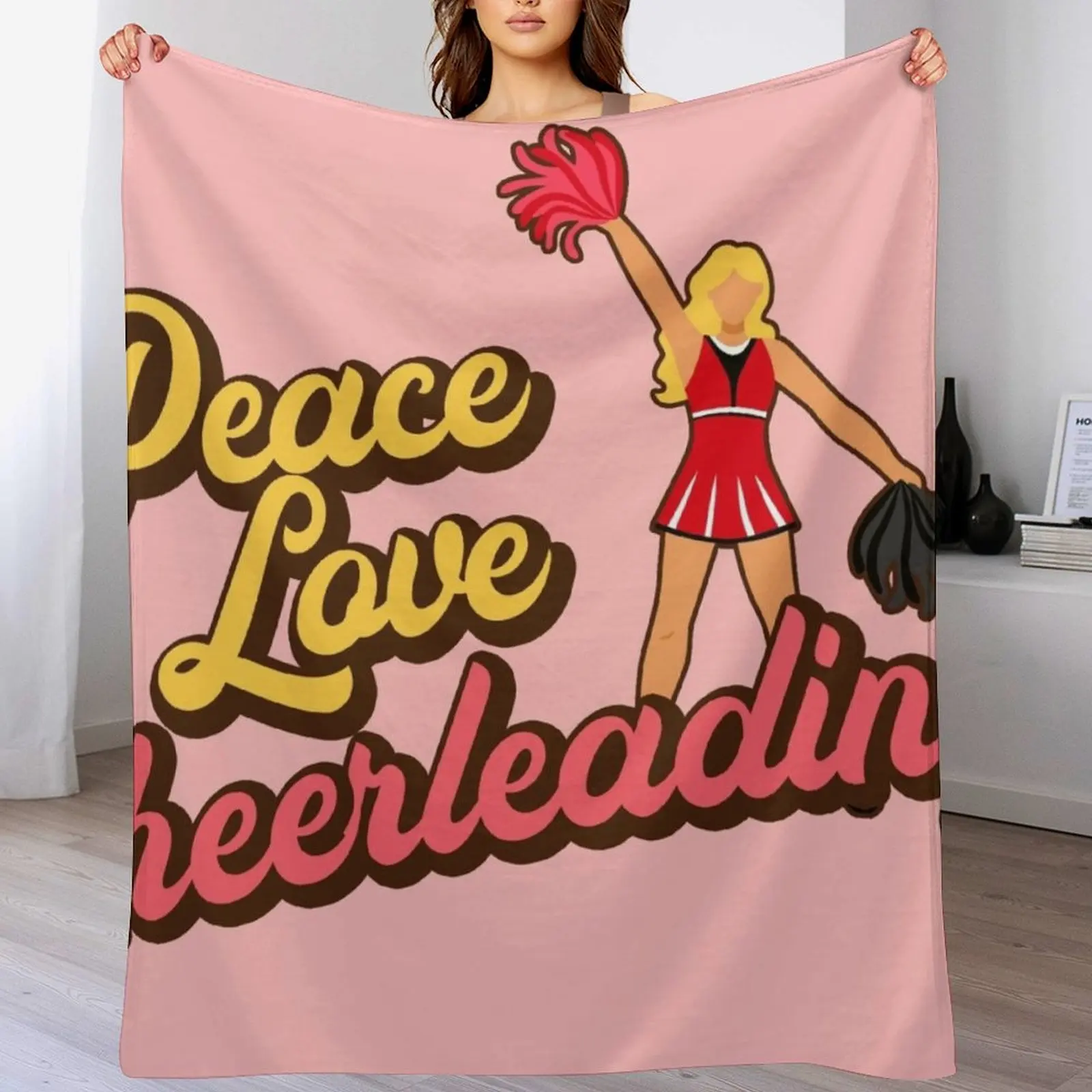 

Peace Love Cheerleading. Throw Blanket Plaid for winter Blankets