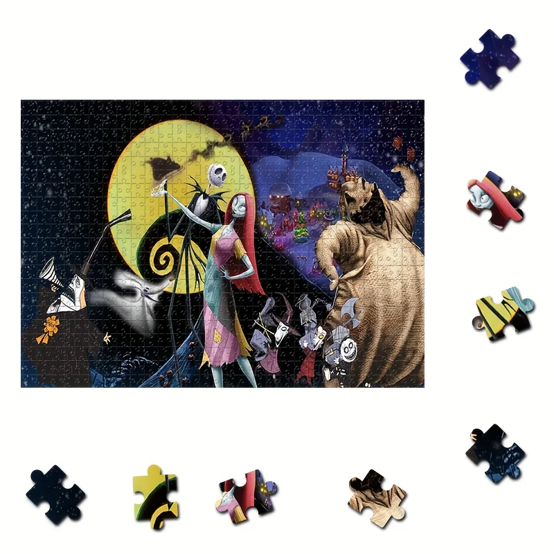 1000 pezzi puzzle personaggi dei cartoni animati incubo prima di Natale Jack e Sally Zero Moon puzzle da appendere a parete gioco per adulti regalo Fami