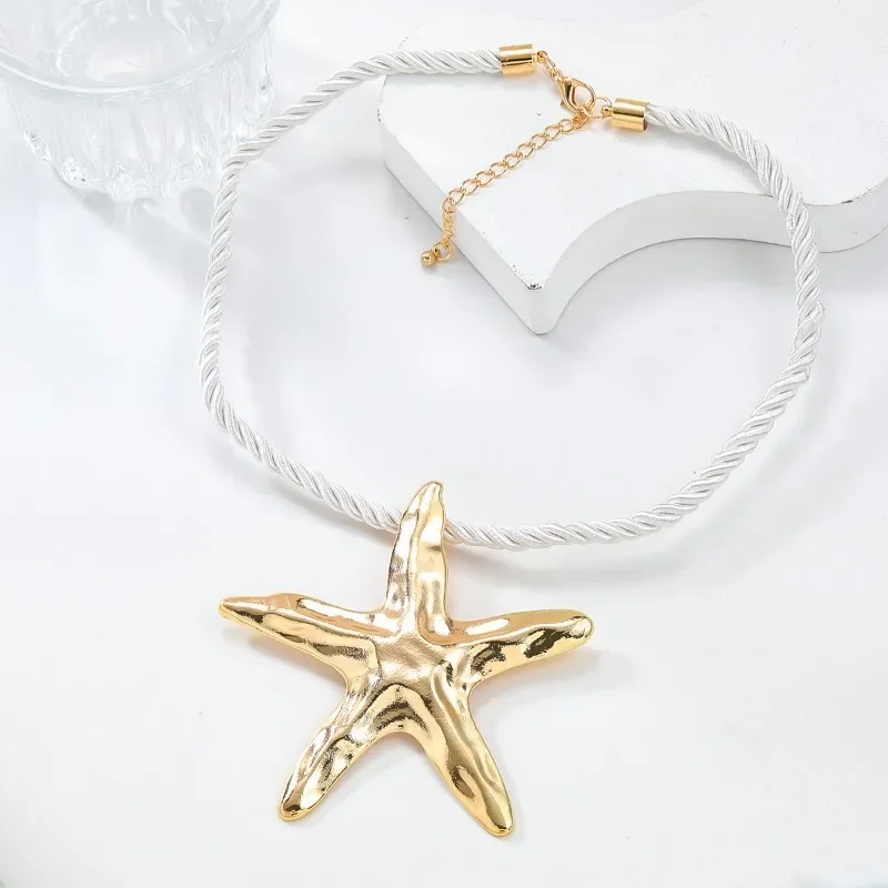 Draweye Starfish Necklace for Women Vintage Hiphop Punk Styleins Fashion Pendant Jewelry Alloy Party Collares Para Mujer