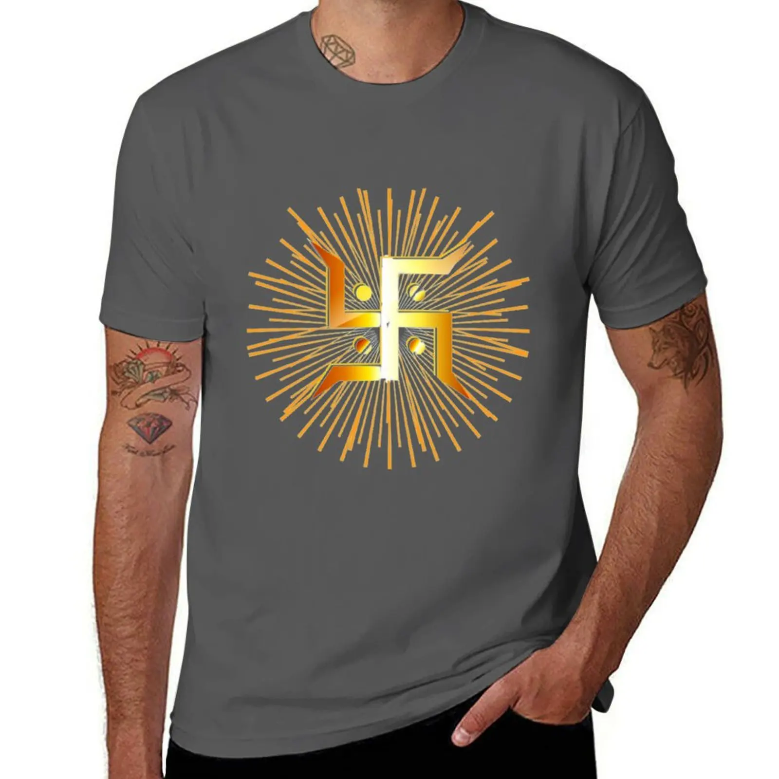 

Swastik T-Shirt Casual Street Style Short Sleeve Tee
