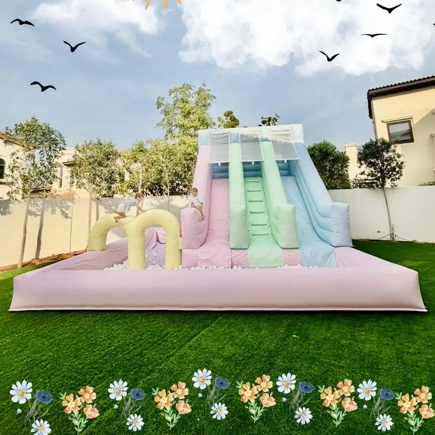 

5x5m Outdoor Large Commercial Bounce House Water Slide for Kids Adult Bouncy Castle With Slide and Pool Inflatable Water Park