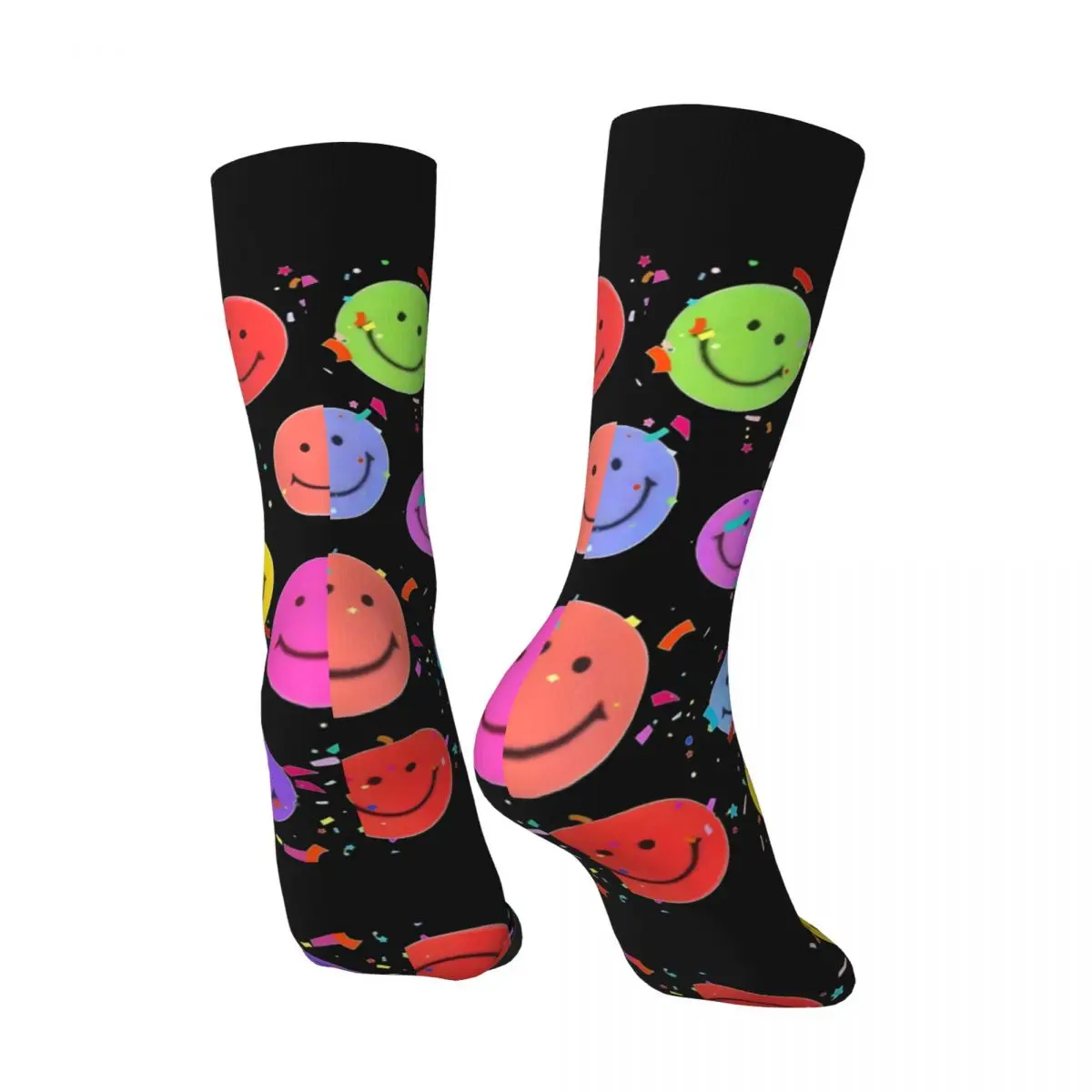 Crazy compression Happy Face Sock for Men Vintage Quality Pattern Crew Sock Novelty