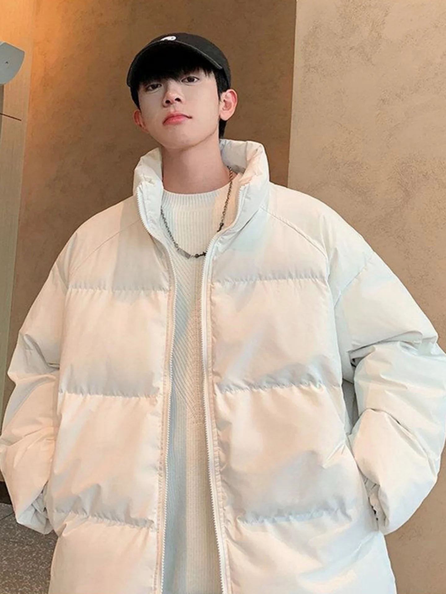 

Мужская утепленная зимняя куртка American High Street с воротником-стойкой, теплая, однотонная, из хлопка, с наполнителем из пуха, для улицы